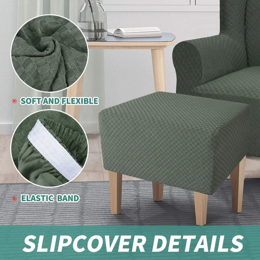 NIP! Set of (2) Stretch Ottoman Covers